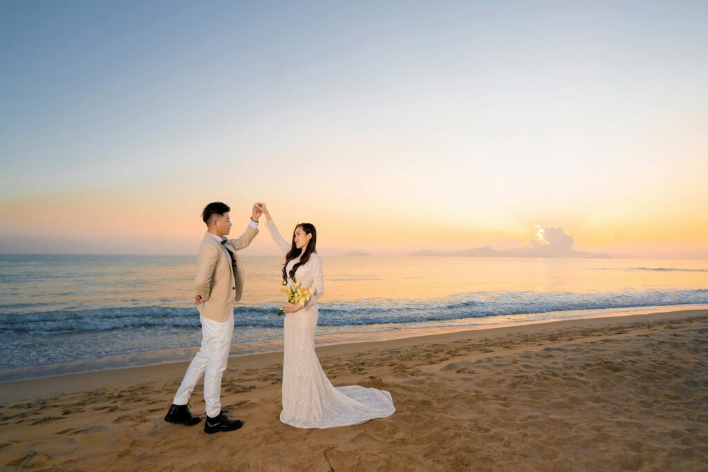 Featured photo for blog post. It shows a couple getting married on the beach.