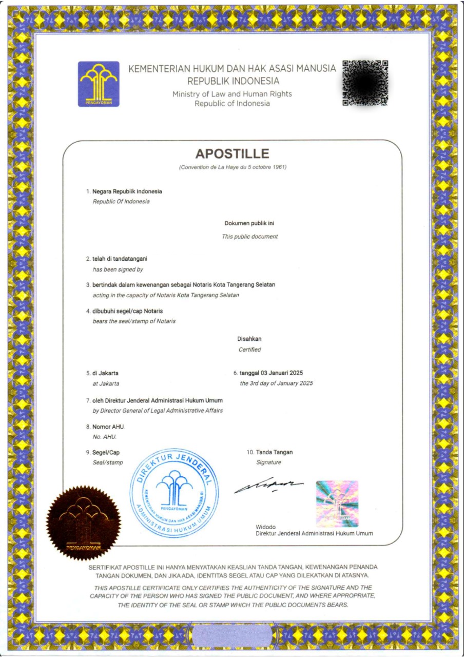 Indonesian Apostille 2025