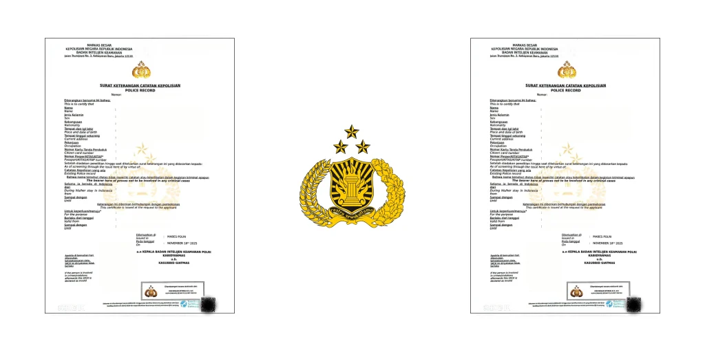 Banner image showing a sample SKCK Police Record